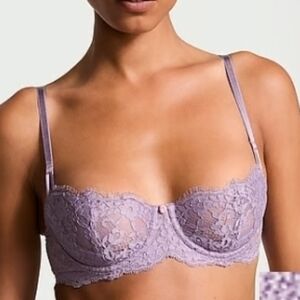 Victoria's Secret | Dream Angels Wicked Unlined Lace Balconette Bra 34DD Plum